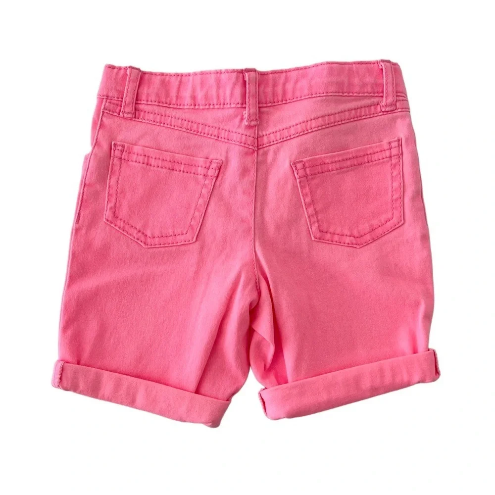 Carter's Denim Pink Mid-Length Kids Shorts with Rolled Cuffs | Toddler Girl 3T